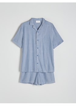 Reserved - Dwuczęściowa piżama z wiskozy - jasnoniebieski ze sklepu Reserved w kategorii Piżamy męskie - zdjęcie 169495453