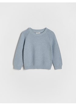 Reserved - Strukturalny sweter z bawełną - niebieski ze sklepu Reserved w kategorii Bluzy i swetry - zdjęcie 169495872