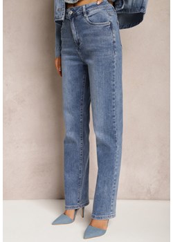 Granatowe Jeansy High Waist z Prostymi Nogawkami Azelie ze sklepu Renee odzież w kategorii Jeansy damskie - zdjęcie 169496554