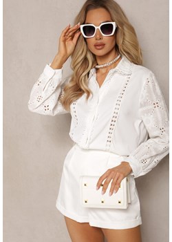 Biała Koszula w Stylu Boho z Ozdobnym Haftem Anvia ze sklepu Renee odzież w kategorii Koszule damskie - zdjęcie 169496801