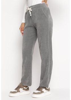 Szare Bawełniane Spodnie Sztruksowe z Szerokimi Nogawkami Cornelike ze sklepu Born2be Odzież w kategorii Spodnie damskie - zdjęcie 169497000