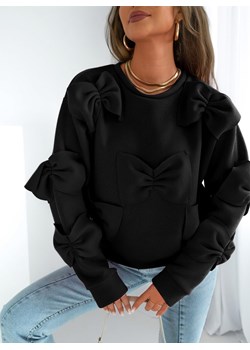 Czarna bluza z kokardkami Micaela - czarny ze sklepu pakuten.pl w kategorii Bluzy damskie - zdjęcie 169497572