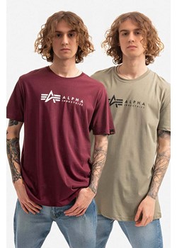 Alpha Industries t-shirt bawełniany 2-pack Alpha Label T 2 Pack z nadrukiem 118534.642 ze sklepu PRM w kategorii T-shirty męskie - zdjęcie 169499293