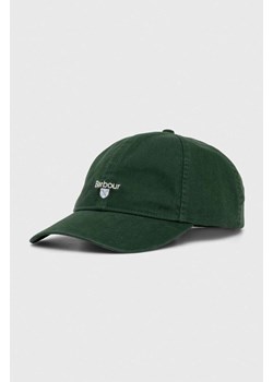 Barbour czapka z daszkiem bawełniana kolor zielony z aplikacją ze sklepu PRM w kategorii Czapki z daszkiem męskie - zdjęcie 169499313