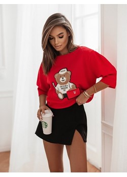 Sweter Teddy Czerwony ze sklepu Lisa Mayo w kategorii Swetry damskie - zdjęcie 169502284