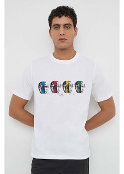 PS Paul Smith t-shirt bawełniany męski kolor biały z nadrukiem M2R.011R.MP4546 ze sklepu ANSWEAR.com w kategorii T-shirty męskie - zdjęcie 169504681