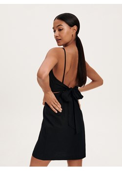 Reserved - Sukienka mini z lnem - czarny ze sklepu Reserved w kategorii Sukienki - zdjęcie 169506953