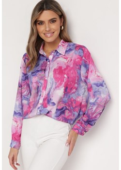 Fuksjowa Koszula z Abstrakcyjnym Akwarelowym Wzorem Tarnavia ze sklepu Born2be Odzież w kategorii Koszule damskie - zdjęcie 169508824