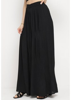 Czarne Spodnie Plisowane Szerokie z Wyższym Stanem Elirnasse ze sklepu Born2be Odzież w kategorii Spodnie damskie - zdjęcie 169508951