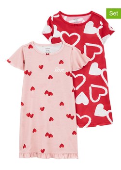 carter&apos;s Koszulki nocne (2 szt.) w kolorze jasnoróżowo-czerwonym ze sklepu Limango Polska w kategorii Piżamy dziecięce - zdjęcie 169514370