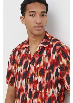 HUGO koszula męska kolor czerwony regular 50514145 ze sklepu ANSWEAR.com w kategorii Koszule męskie - zdjęcie 169518554