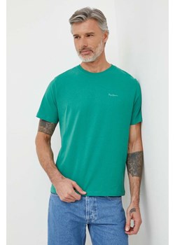 Pepe Jeans t-shirt bawełniany Connor kolor zielony ze sklepu ANSWEAR.com w kategorii T-shirty męskie - zdjęcie 169519000