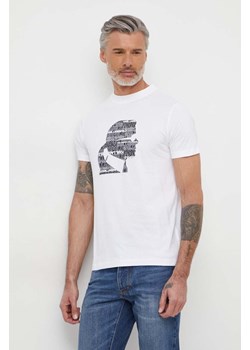 Karl Lagerfeld t-shirt bawełniany męski kolor beżowy z nadrukiem ze sklepu ANSWEAR.com w kategorii T-shirty męskie - zdjęcie 169519133