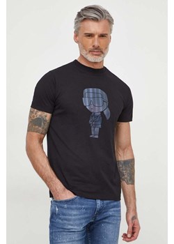 Karl Lagerfeld t-shirt bawełniany męski kolor czarny z nadrukiem ze sklepu ANSWEAR.com w kategorii T-shirty męskie - zdjęcie 169519143