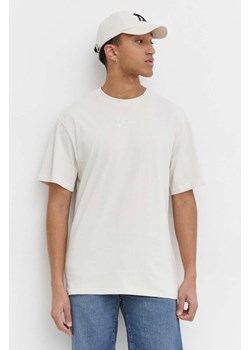 Karl Kani t-shirt bawełniany męski kolor beżowy gładki ze sklepu ANSWEAR.com w kategorii T-shirty męskie - zdjęcie 169519193