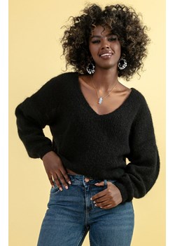 Sweter z wełny merynos w kolorze czarnym F1670, Kolor czarny, Rozmiar M/L, Fobya ze sklepu Primodo w kategorii Swetry damskie - zdjęcie 169527392