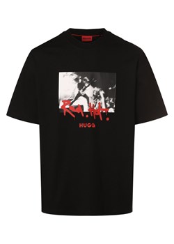 HUGO Koszulka męska - Domenade Mężczyźni Bawełna czarny nadruk ze sklepu vangraaf w kategorii T-shirty męskie - zdjęcie 169530070