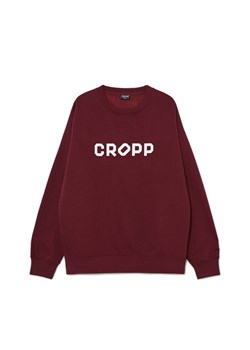 Cropp - Bordowa bluza z napisem CROPP - kasztanowy ze sklepu Cropp w kategorii Bluzy męskie - zdjęcie 169531410
