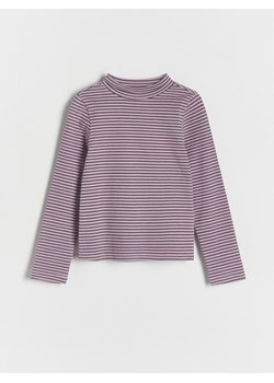 Reserved - Koszulka w paski - fioletowy ze sklepu Reserved w kategorii Bluzki dziewczęce - zdjęcie 169531534