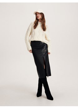 Reserved - Sweter z dekoracyjnym splotem - złamana biel ze sklepu Reserved w kategorii Swetry damskie - zdjęcie 169531651