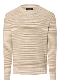 Marc O'Polo Męski sweter Mężczyźni Bawełna beżowy marmurkowy ze sklepu vangraaf w kategorii Swetry męskie - zdjęcie 169533441