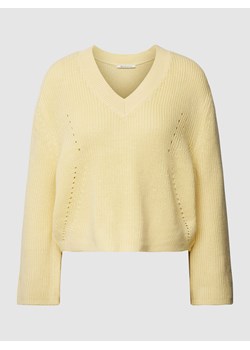 Sweter z dzianiny z dekoltem w serek ze sklepu Peek&Cloppenburg  w kategorii Swetry damskie - zdjęcie 169534102