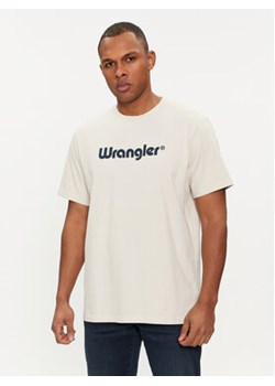 Wrangler T-Shirt Logo 112350523 Biały Regular Fit ze sklepu MODIVO w kategorii T-shirty męskie - zdjęcie 169536134