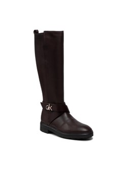 Calvin Klein Oficerki Knee Boot 20 W/Hdw HW0HW00607 Brązowy ze sklepu MODIVO w kategorii Kozaki damskie - zdjęcie 169536262