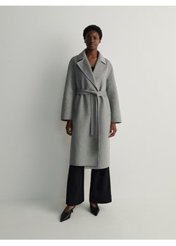 Reserved - Płaszcz z wiązaniem - ciemnoszary ze sklepu Reserved w kategorii Płaszcze damskie - zdjęcie 169537824