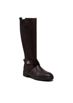 Oficerki Calvin Klein Knee Boot 20 W/Hdw HW0HW00607 Dark Brown 0HE ze sklepu eobuwie.pl w kategorii Kozaki damskie - zdjęcie 169538684