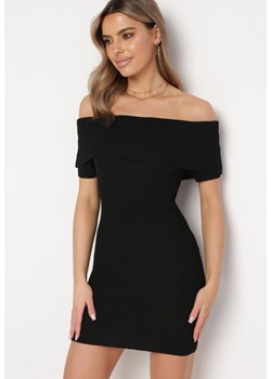 Czarna Elastyczna Sukienka Mini Hiszpanka o Taliowanym Kroju Arivens ze sklepu Born2be Odzież w kategorii Sukienki - zdjęcie 169539374
