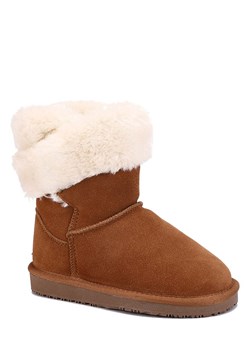 NICEBAY Skórzane botki zimowe "Fiore" w kolorze jasnobrązowym ze sklepu Limango Polska w kategorii Buty zimowe dziecięce - zdjęcie 169540821
