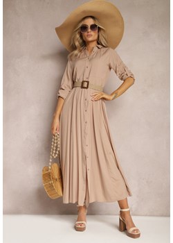 Beżowa Sukienka Hillcrest ze sklepu Renee odzież w kategorii Sukienki - zdjęcie 169543804