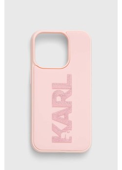 Karl Lagerfeld etui na telefon iPhone 15 Pro 6.1&quot; kolor różowy ze sklepu ANSWEAR.com w kategorii Etui - zdjęcie 169543950