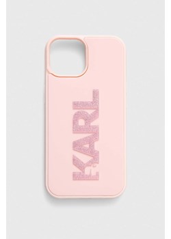 Karl Lagerfeld etui na telefon iPhone 15 / 14 / 13 6.1&quot; kolor różowy ze sklepu ANSWEAR.com w kategorii Etui - zdjęcie 169543963