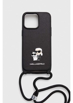 Karl Lagerfeld etui na telefon iPhone 15 Pro Max 6.7&quot; kolor czarny ze sklepu ANSWEAR.com w kategorii Etui - zdjęcie 169543973