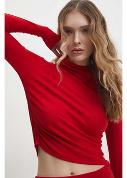Answear Lab bluzka damska kolor czerwony gładka ze sklepu ANSWEAR.com w kategorii Bluzki damskie - zdjęcie 169544703