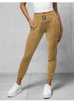 Spodnie dresowe damskie welurowe camelowe OZONEE O/CR98108 ze sklepu ozonee.pl w kategorii Spodnie męskie - zdjęcie 169553630
