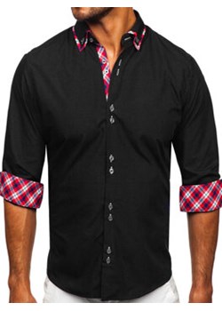 Koszula męska elegancka z długim rękawem czarna Bolf 4704 ze sklepu Denley w kategorii Koszule męskie - zdjęcie 169555331