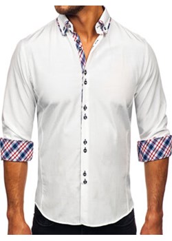 Koszula męska elegancka z długim rękawem biała Bolf 4704 ze sklepu Denley w kategorii Koszule męskie - zdjęcie 169555332