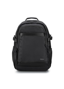 Męski plecak na laptopa 15,6’’ z lamówką z ekoskóry czarny ze sklepu WITTCHEN w kategorii Plecaki - zdjęcie 169556381