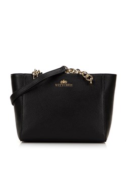 Torebka shopperka skórzana z łańcuszkami mała czarno-złota ze sklepu WITTCHEN w kategorii Torby Shopper bag - zdjęcie 169556551