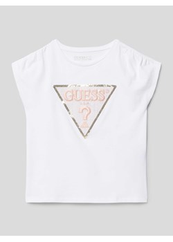 T-shirt z cekinowym obszyciem ze sklepu Peek&Cloppenburg  w kategorii Bluzki dziewczęce - zdjęcie 169557784