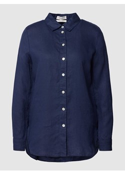 Bluzka lniana z wykładanym kołnierzem ze sklepu Peek&Cloppenburg  w kategorii Koszule damskie - zdjęcie 169557924
