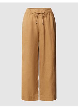 Spodnie lniane z szeroką nogawką o długości 3/4 ze sklepu Peek&Cloppenburg  w kategorii Spodnie damskie - zdjęcie 169558071