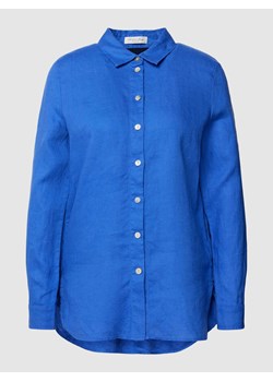 Bluzka lniana z wykładanym kołnierzem ze sklepu Peek&Cloppenburg  w kategorii Koszule damskie - zdjęcie 169558152