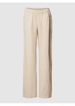 Spodnie lniane o kroju regular fit w jednolitym kolorze model ‘Summer’ ze sklepu Peek&Cloppenburg  w kategorii Spodnie damskie - zdjęcie 169558281