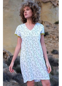 Koszula nocna damska w kwiatki 245, Kolor biały-wzór, Rozmiar S, Cana ze sklepu Primodo w kategorii Koszule nocne - zdjęcie 169561570