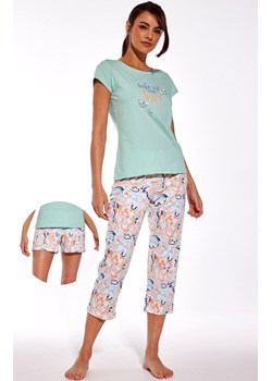 Trzyczęściowa piżama damska 665/280 Wake Up, Kolor zielony-wzór, Rozmiar S, Cornette ze sklepu Primodo w kategorii Piżamy damskie - zdjęcie 169561602