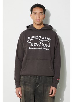 Human Made bluza bawełniana Tsuriami Hoodie męska kolor brązowy z kapturem z nadrukiem HM26CS017 ze sklepu PRM w kategorii Bluzy męskie - zdjęcie 169564402